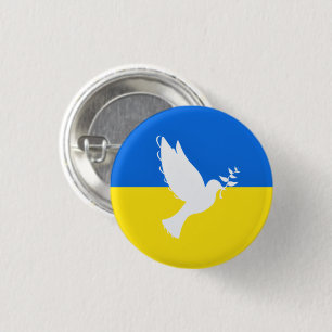 Badge Rond 2,50 Cm Bouton drapeau ukrainien soutien à la colombe de l