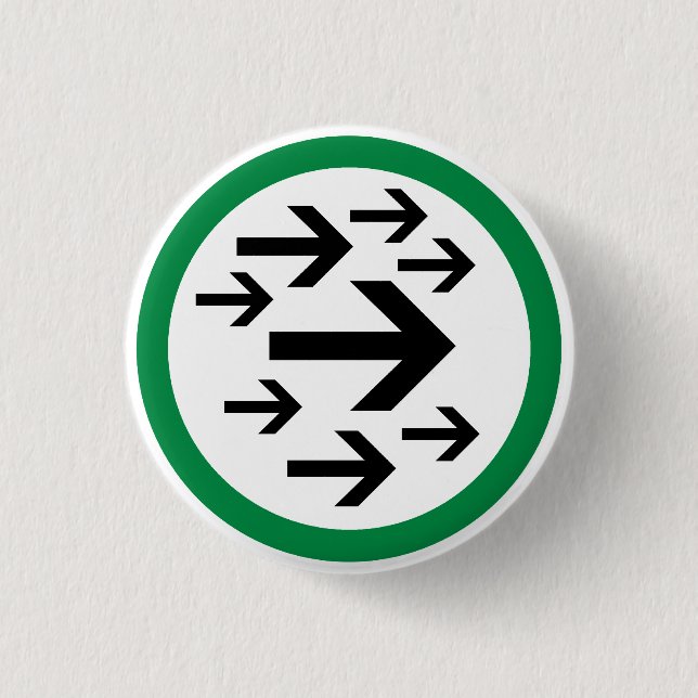 Badge Rond 2,50 Cm Bouton droit de flèches (Devant)