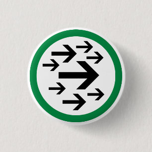 Badge Rond 2,50 Cm Bouton droit de flèches