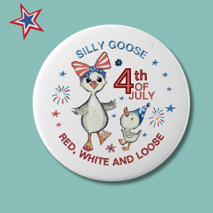 Badge Rond 2,50 Cm Bouton du 4 juillet de Mama Goose dessiné à la mai