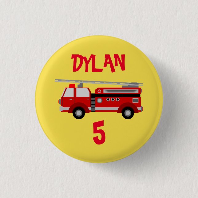 Badge Rond 2,50 Cm Bouton du bouton de fête d'anniversaire du camion  (Devant)