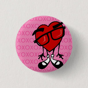 BADGE ROND 2,50 CM BOUTON DU COEUR DE LA JOURNÉE DE CUTE VALENTINE