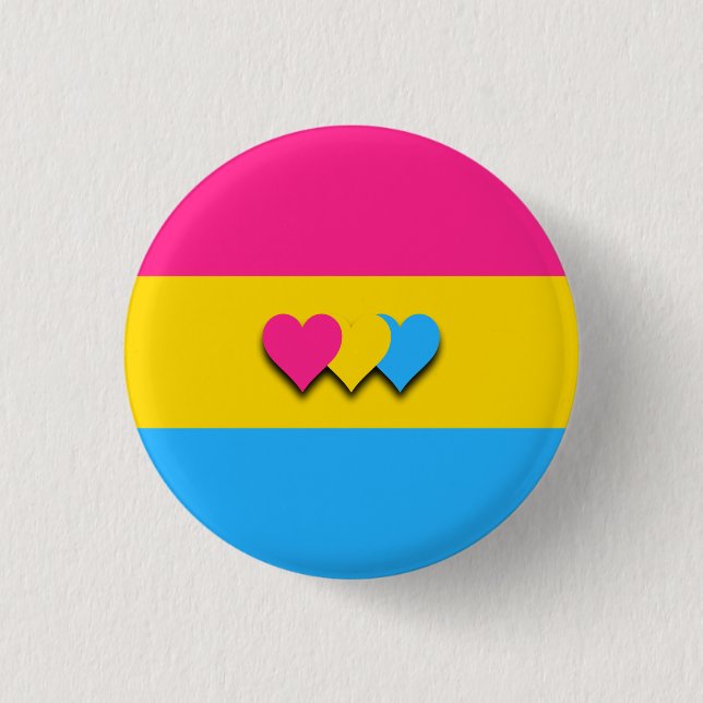 Badge Rond 2,50 Cm Bouton du drapeau de la pansexualité (Devant)
