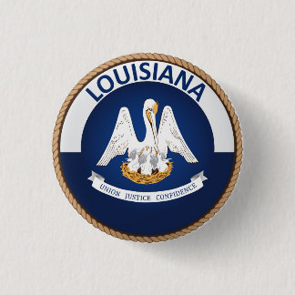 Badge Rond 2,50 Cm Bouton du drapeau de l'État de Louisiane