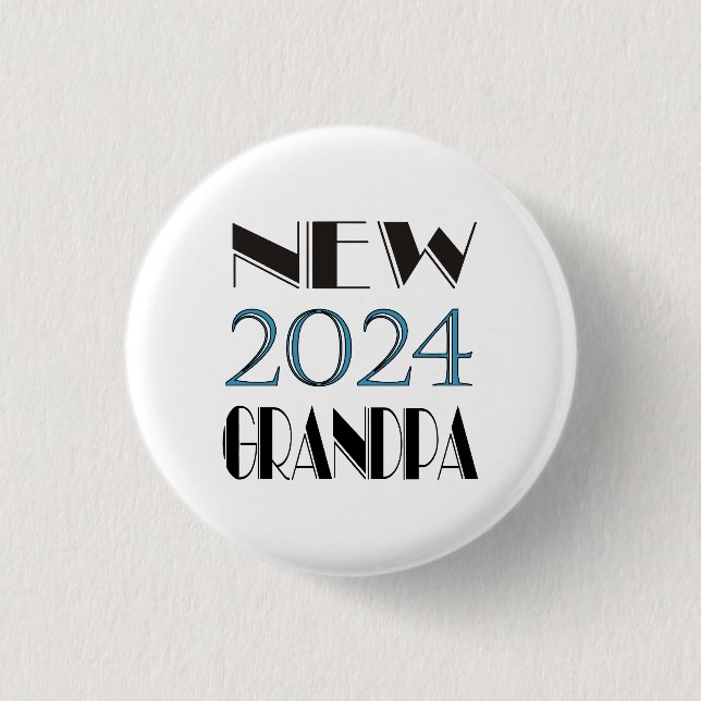 Badge Rond 2,50 Cm Bouton du nouveau grand-père 2024 (Devant)