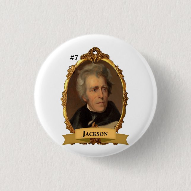 Badge Rond 2,50 Cm Bouton du président #7 d'Andrew Jackson (Devant)