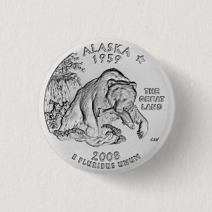 Badge Rond 2,50 Cm Bouton du quart d'Alaska