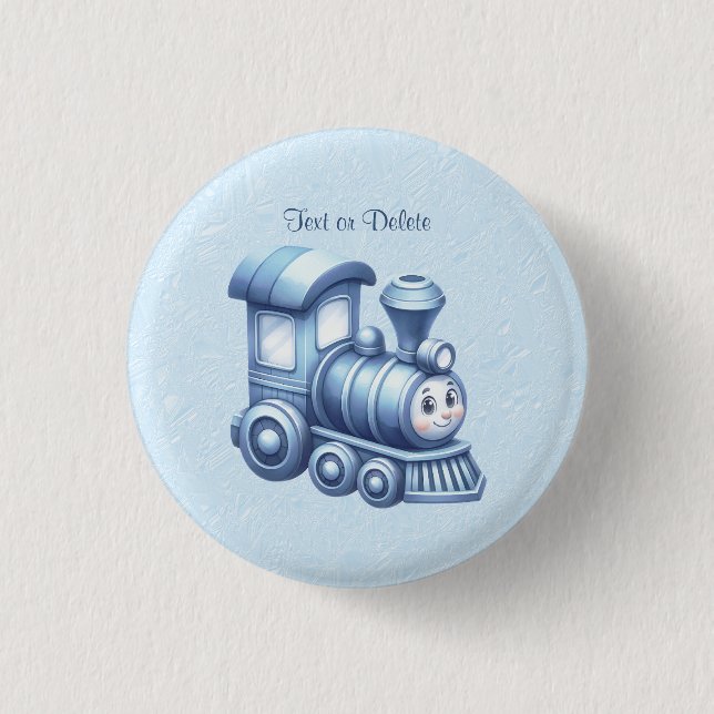 Badge Rond 2,50 Cm Bouton du train bleu (Devant)