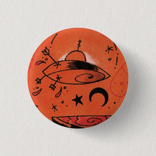 Badge Rond 2,50 Cm bouton d'UFO (Devant)