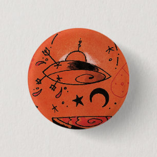 Badge Rond 2,50 Cm bouton d'UFO