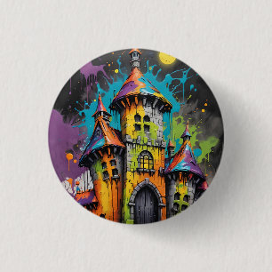 Badge Rond 2,50 Cm Bouton éffrayant Rainbow Castle