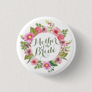 Badge Rond 2,50 Cm Bouton Élégant de la Mère de la Mariée