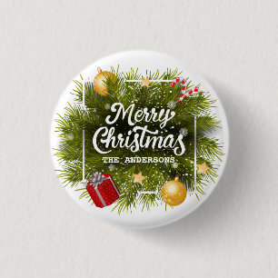 Badge Rond 2,50 Cm Bouton élégant personnalisé Arbre de Noël
