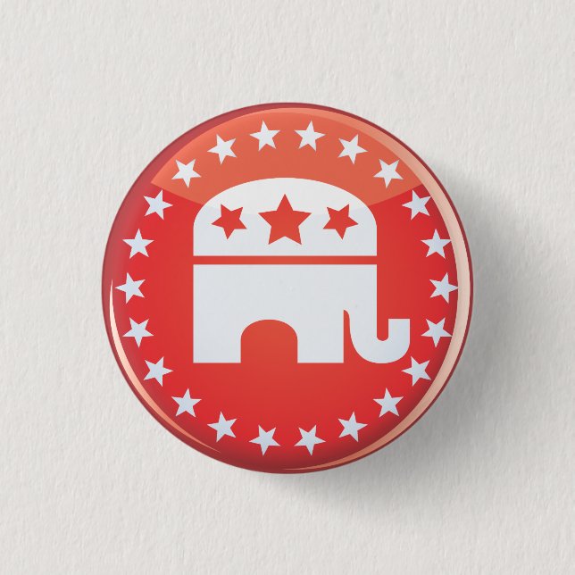 Badge Rond 2,50 Cm Bouton Éléphant Républicain (Devant)
