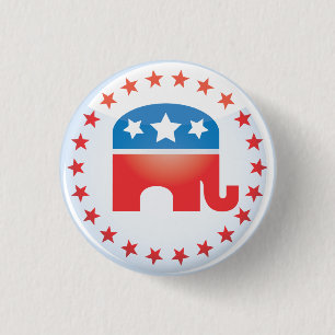 Badge Rond 2,50 Cm Bouton Éléphant Républicain