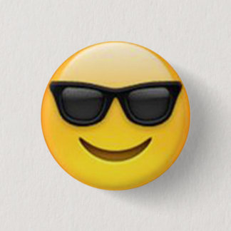 Badge Rond 2,50 Cm Bouton Emoji lunettes de soleil