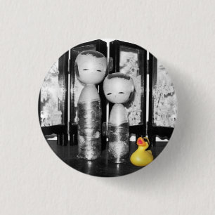 Badge Rond 2,50 Cm Bouton en caoutchouc de canard "d'une expérience