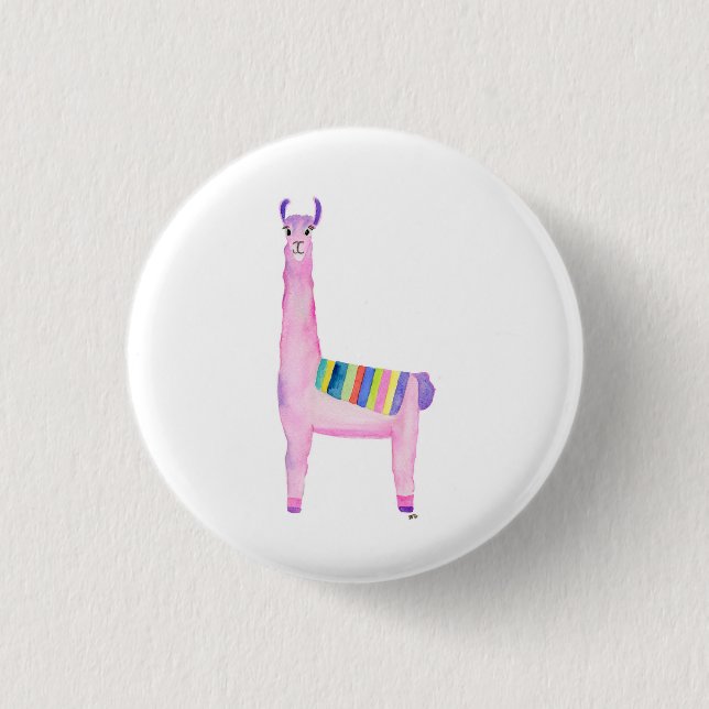 Badge Rond 2,50 Cm Bouton en lama mignon, épingle (Devant)