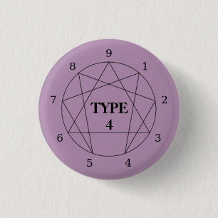 Badge Rond 2,50 Cm Bouton Enneagram Type 4