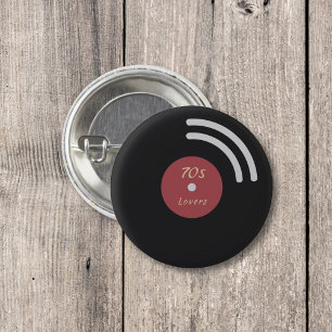 Badge Rond 2,50 Cm Bouton enregistrement de vinyle