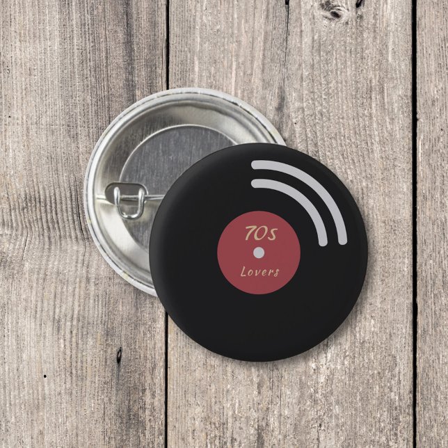 Badge Rond 2,50 Cm Bouton enregistrement de vinyle (Vinyl Record Button)