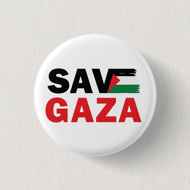 Badge Rond 2,50 Cm Bouton Enregistrer GAZA avec drapeau palestinien c (Devant)