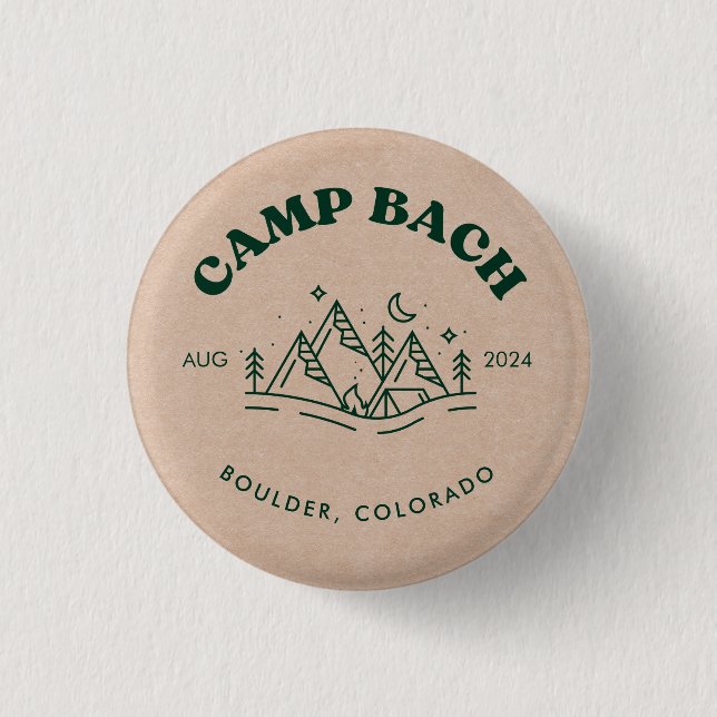 Badge Rond 2,50 Cm Bouton Enterrement de Vie de Jeune Fille de Campin (Devant)