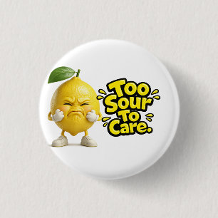 Badge Rond 2,50 Cm Bouton épinglé de citron en colère drôle   Mauvais