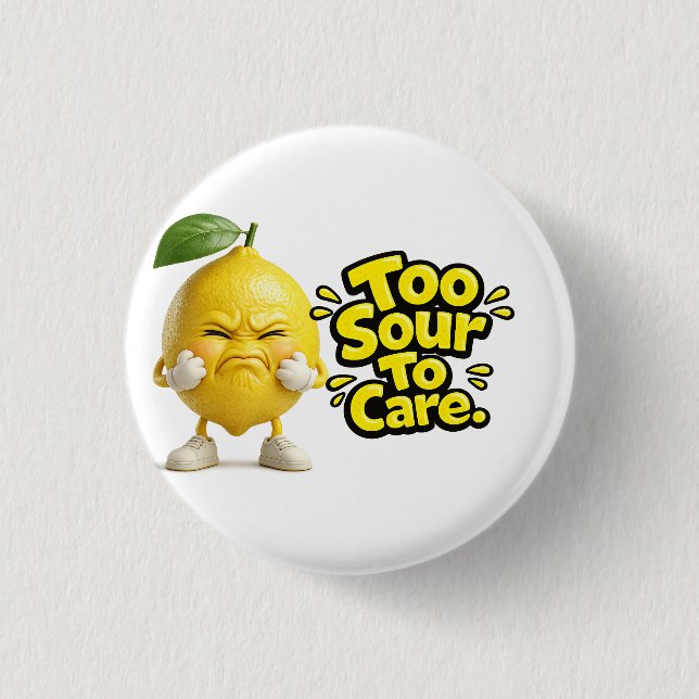 Badge Rond 2,50 Cm Bouton épinglé de citron en colère drôle | Mauvais (Devant)
