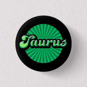 Badge Rond 2,50 Cm Bouton épinglette Rétro Zodiaque Taureau