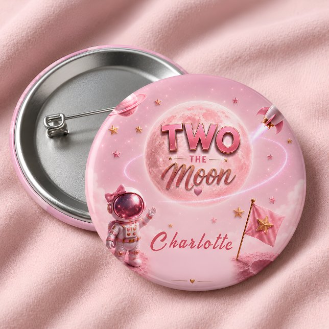 Badge Rond 2,50 Cm Bouton Espace Rose (Créateur téléchargé)