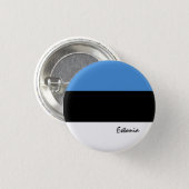 Badge Rond 2,50 Cm Bouton Estonie, drapeau estonien patriotique (Devant & derrière)