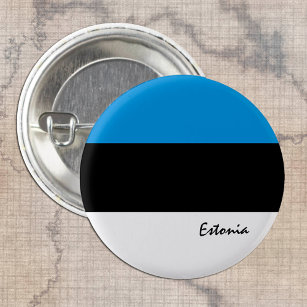 Badge Rond 2,50 Cm Bouton Estonie, drapeau estonien patriotique