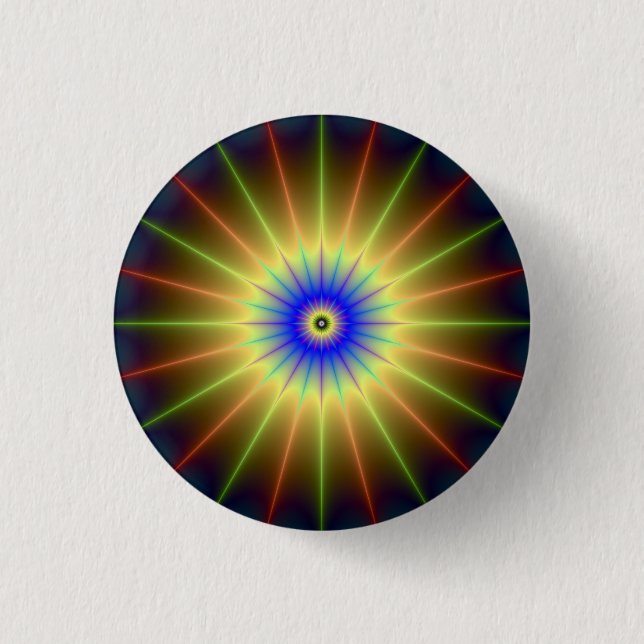 Badge Rond 2,50 Cm Bouton étoile radient (Devant)