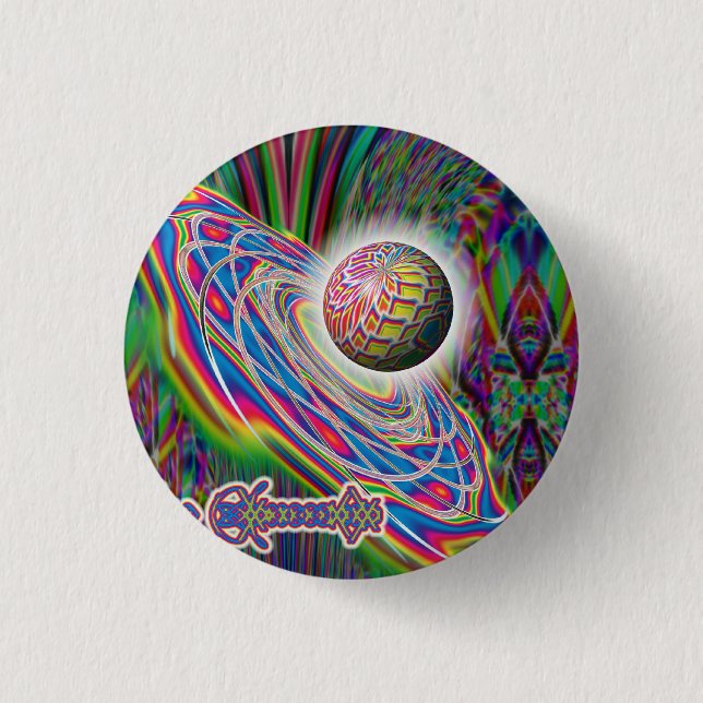 Badge Rond 2,50 Cm Bouton étranger de vaisseau spatial (Devant)