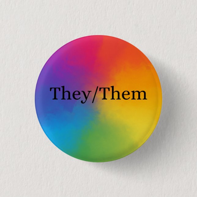 Badge Rond 2,50 Cm Bouton Eux/Eux Pronoun (Devant)
