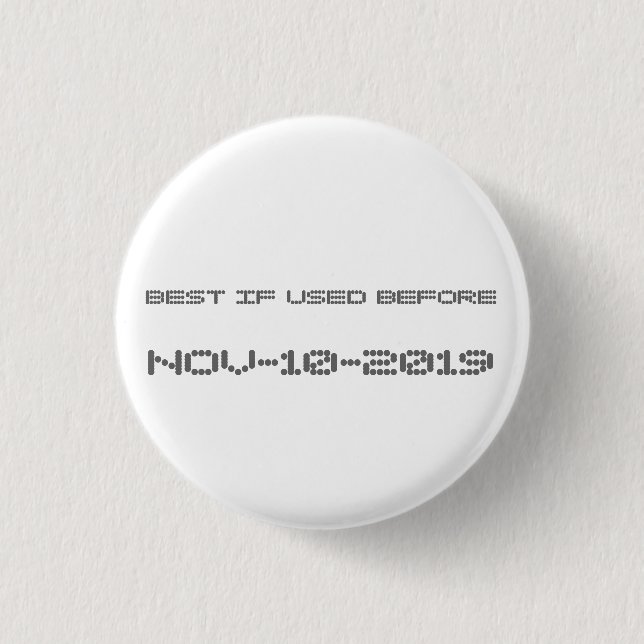 Badge Rond 2,50 Cm Bouton éventé de date (Devant)