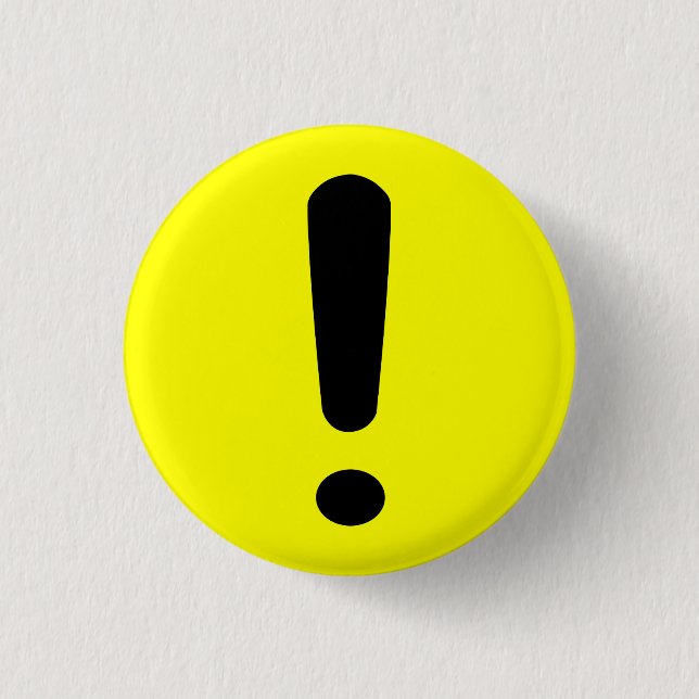 Badge Rond 2,50 Cm Bouton Exclamation (Devant)