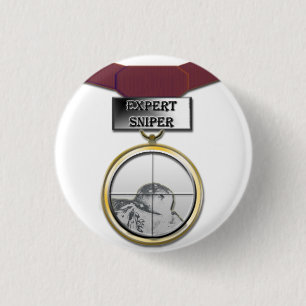 Badge Rond 2,50 Cm Bouton expert de médaille de tireur isolé