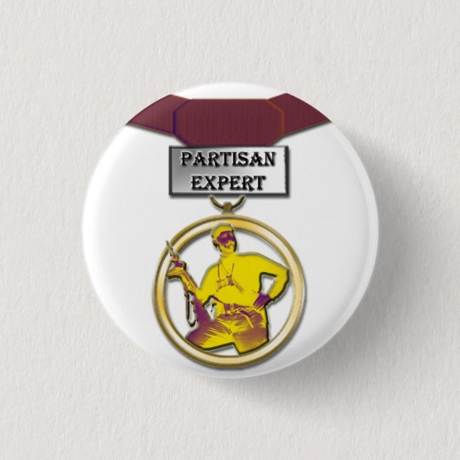 Badge Rond 2,50 Cm Bouton expert partisan de médaille (Devant)