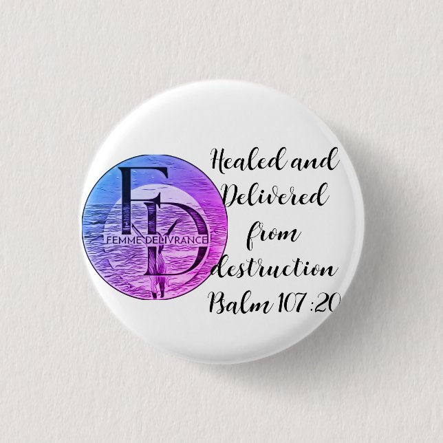 Badge Rond 2,50 Cm Bouton FD (Devant)