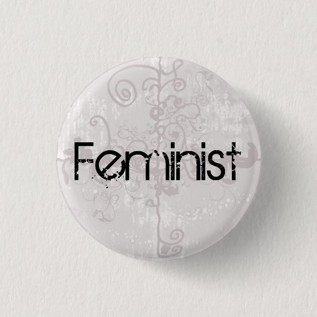 Badge Rond 2,50 Cm Bouton féministe (Devant)
