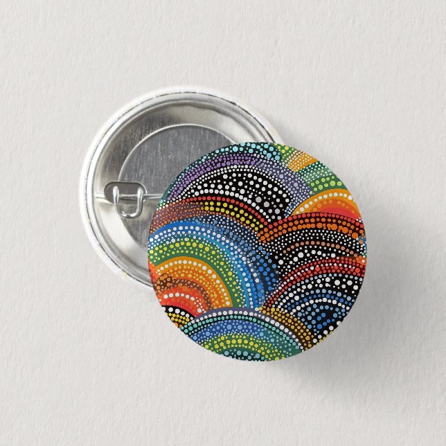 Badge Rond 2,50 Cm Bouton fierté arc-en-ciel (Devant & derrière)