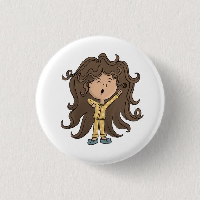 Badge Rond 2,50 Cm Bouton fille pyjama (Devant)