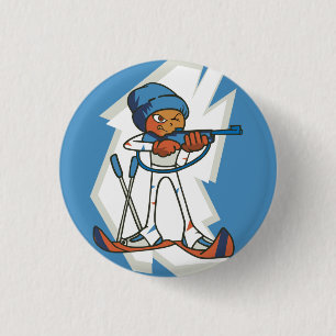 Badge Rond 2,50 Cm Bouton Flair du biathlon de sports d'hiver