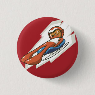 Badge Rond 2,50 Cm Bouton Flair Luge Sports d'hiver
