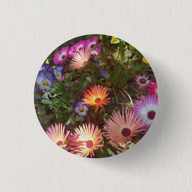 Badge Rond 2,50 Cm bouton fleur (Devant)