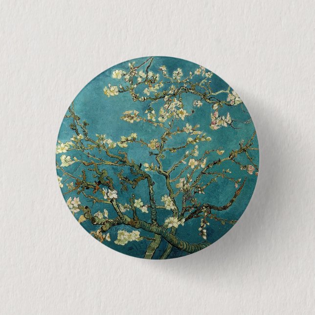 Badge Rond 2,50 Cm Bouton Fleur d'amande (Devant)