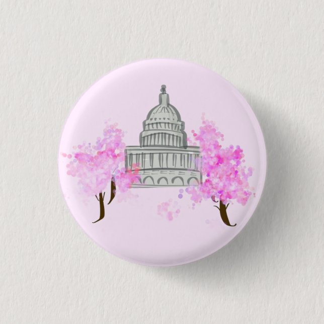 Badge Rond 2,50 Cm Bouton Fleur de cerise (Devant)