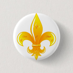 Badge Rond 2,50 Cm Bouton Fleur De Lis